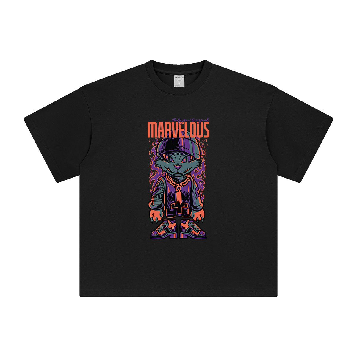 Marvelous Hip Hop Cat Graphic T Shirt-INNBLAC Fashion Apparel