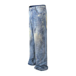Distressed Brushstroke Fade Loose Baggy Jeans