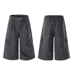 Pantalones cargo anchos y tobilleros de color liso