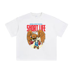 Short Life Eagle Graphic Tee-INNBLAC Fashion Apparel