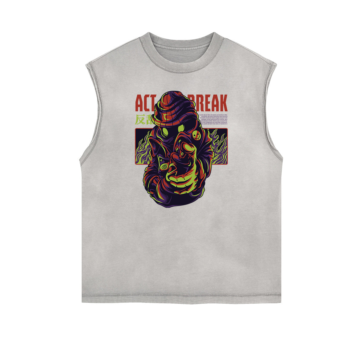 Camiseta sin mangas con estampado de dibujos animados de ropa urbana