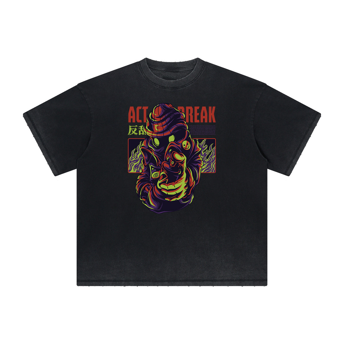 Camiseta con gráficos de dibujos animados de ropa urbana de peso pesado