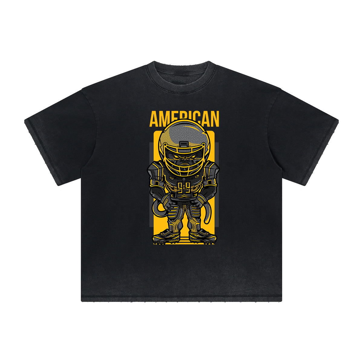 Camiseta con gráficos de dibujos animados de ropa urbana de peso pesado