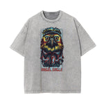 Streetwear Faded Cartoon Pattern Tee