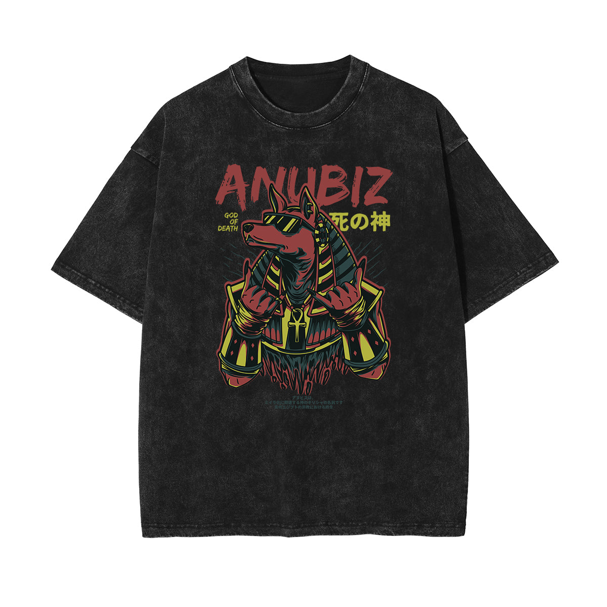 Streetwear Stone Wash Cartoon Pattern Tee