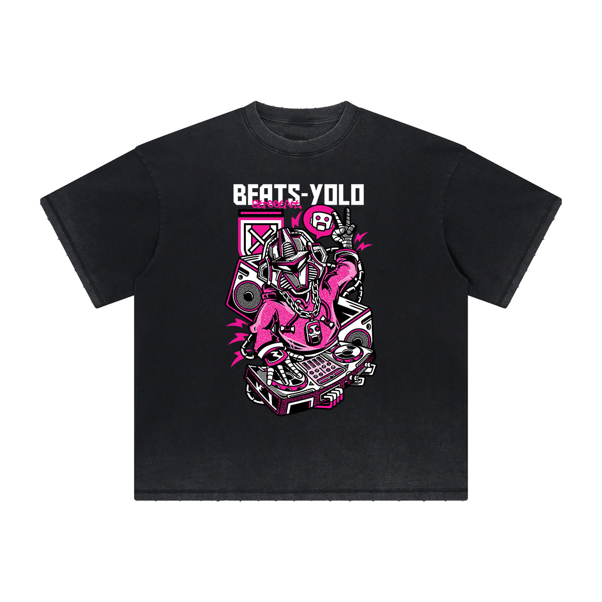 Camiseta con gráficos de dibujos animados de ropa urbana de peso pesado