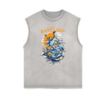 Camiseta sin mangas con estampado de dibujos animados de ropa urbana