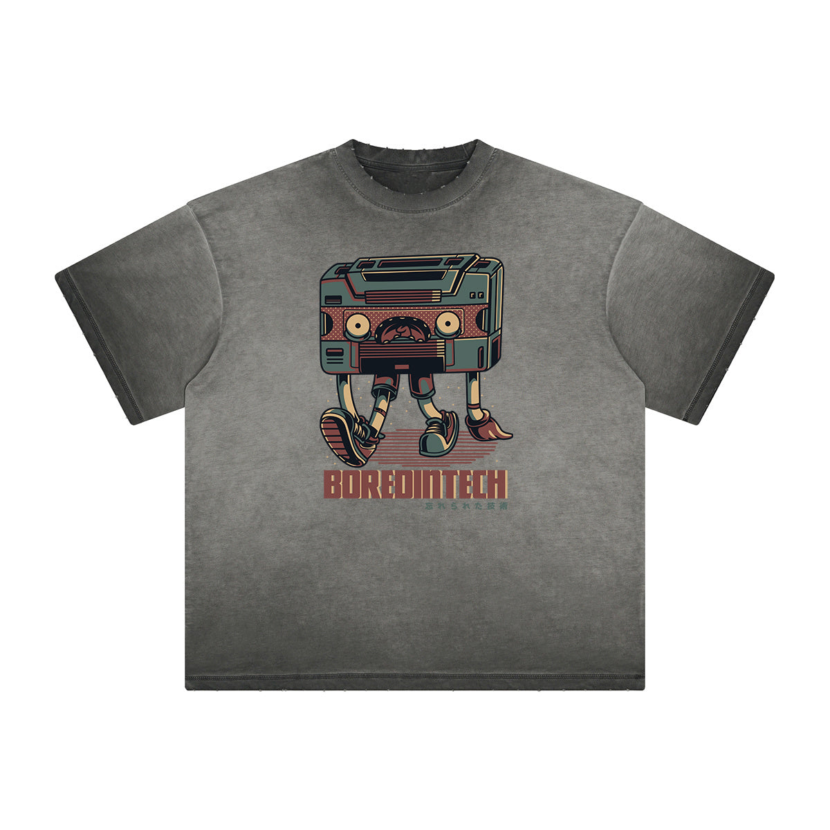 Distressed Streetwear Cartoon Graphic Tee