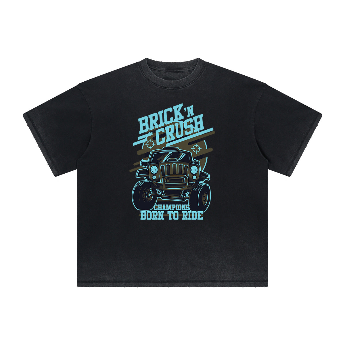 Camiseta con gráficos de dibujos animados de ropa urbana de peso pesado