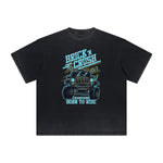 Camiseta con gráficos de dibujos animados de ropa urbana de peso pesado