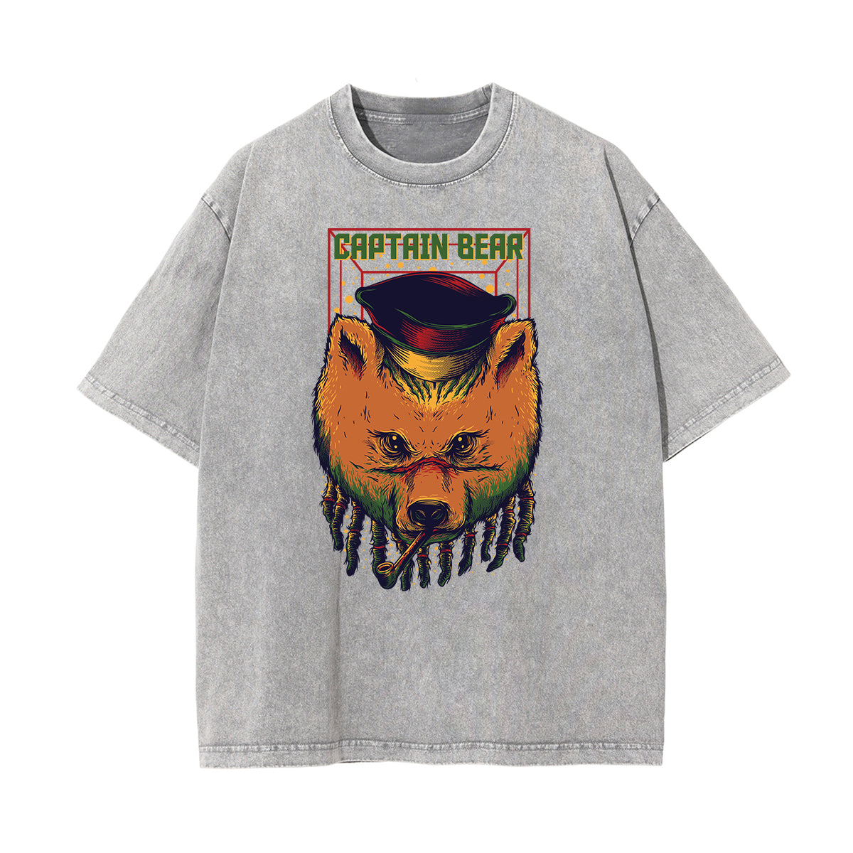 Streetwear Faded Cartoon Pattern Tee