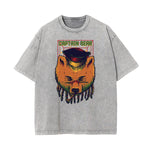 Streetwear Faded Cartoon Pattern Tee