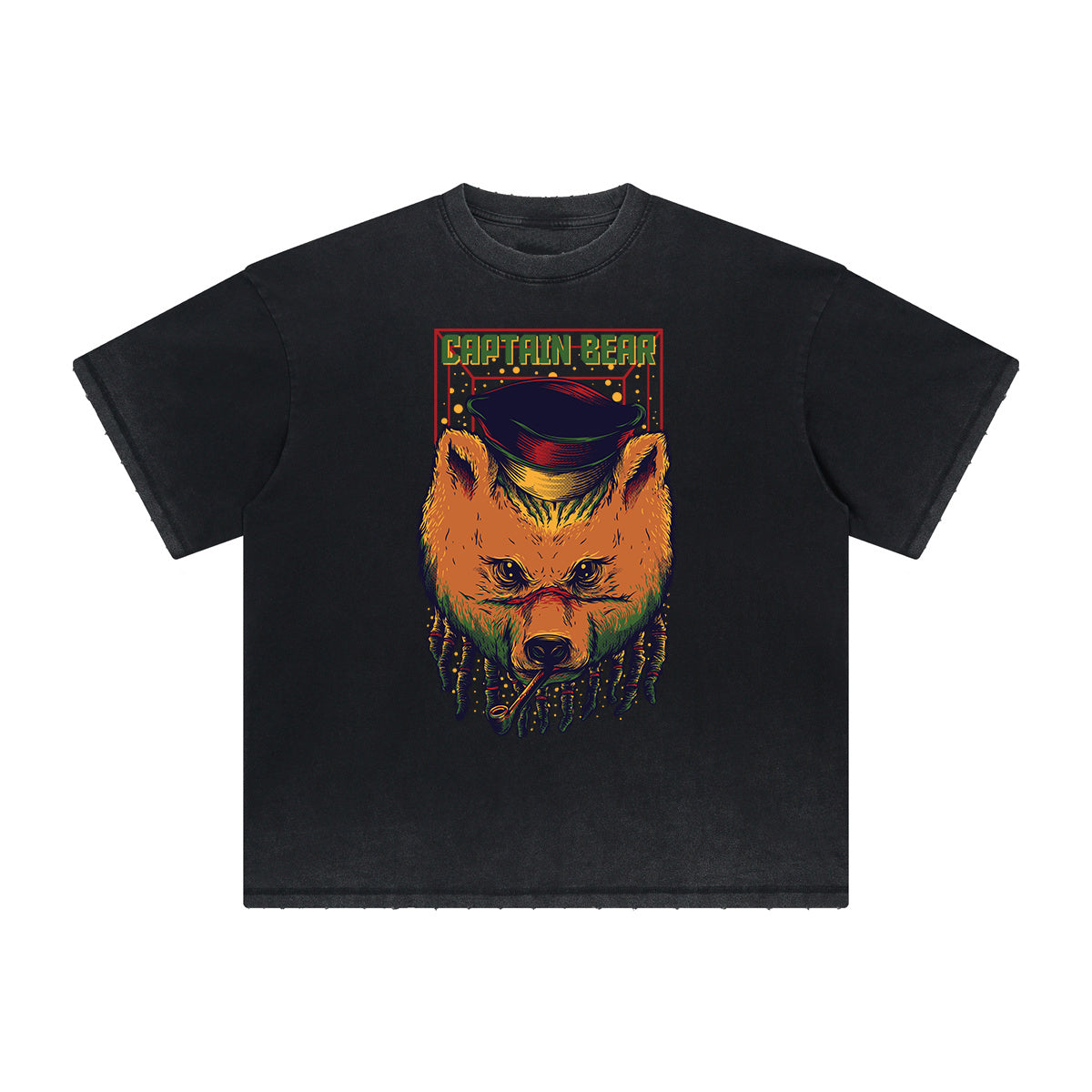 Camiseta con gráficos de dibujos animados de ropa urbana de peso pesado