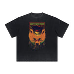 Camiseta con gráficos de dibujos animados de ropa urbana de peso pesado