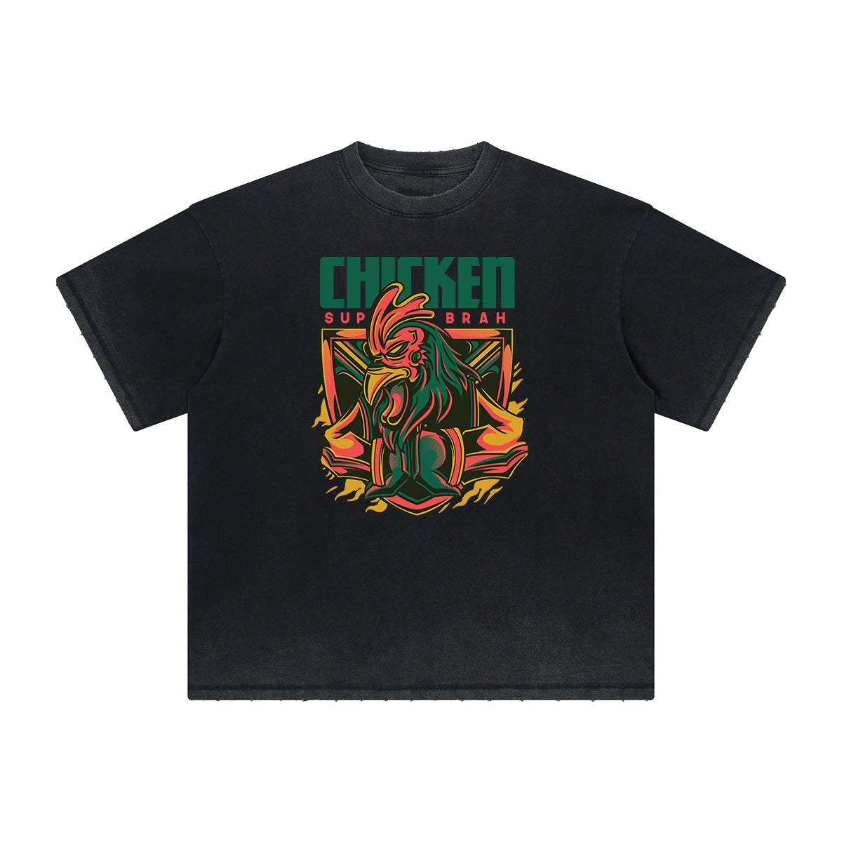 Camiseta con gráficos de dibujos animados de ropa urbana de peso pesado