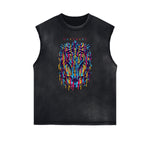 Sleeveless Punk Monster Graphic Tee