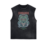 Sleeveless Punk Monster Graphic Tee