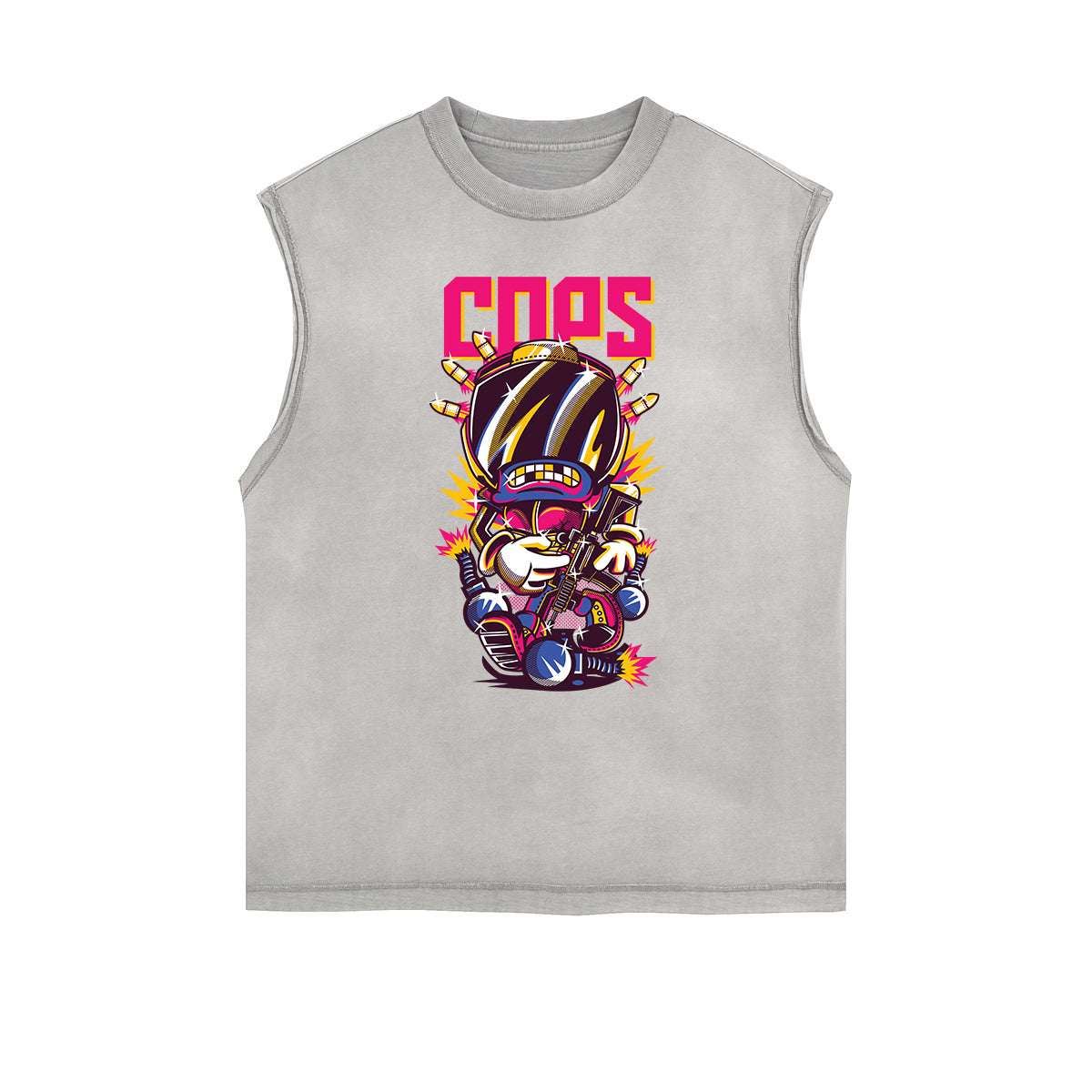 Camiseta sin mangas con gráficos de monstruo punk