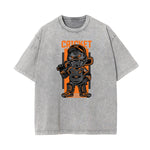 Punk Stone Wash Monster Pattern Tee