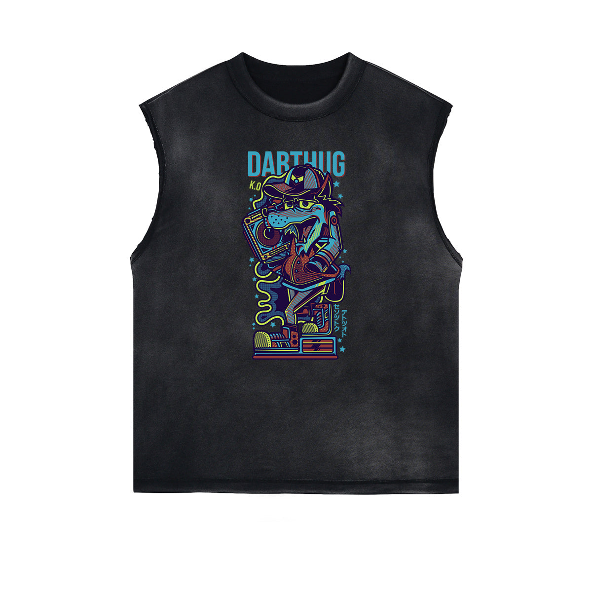 Sleeveless Punk Monster Graphic Tee