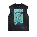 Sleeveless Punk Monster Graphic Tee