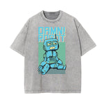 Punk Stone Wash Monster Pattern Tee