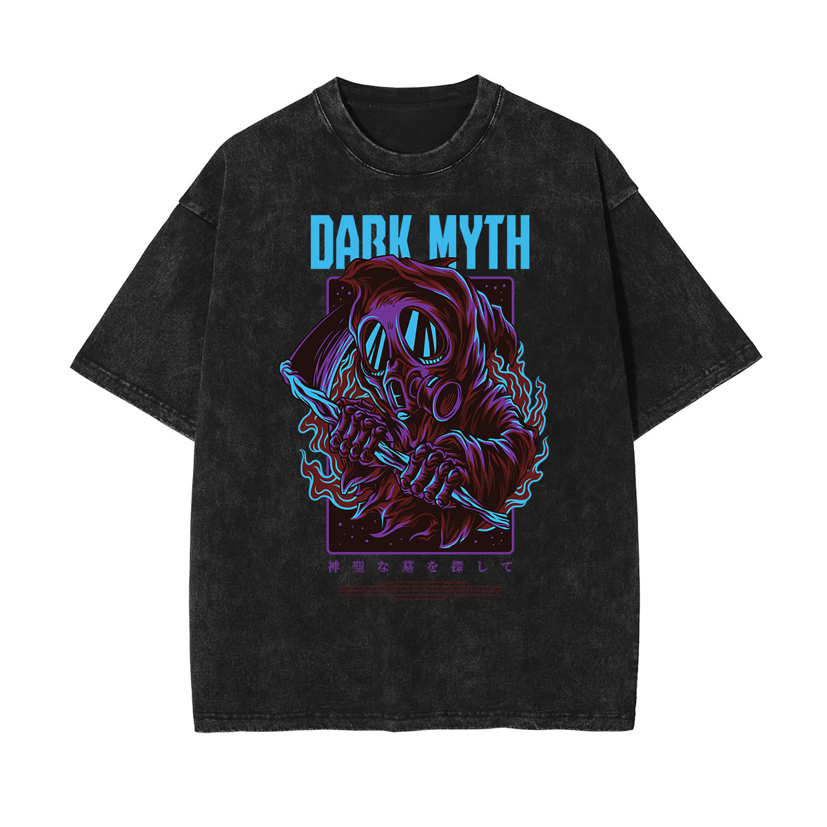 Punk Faded Monster Pattern Tee