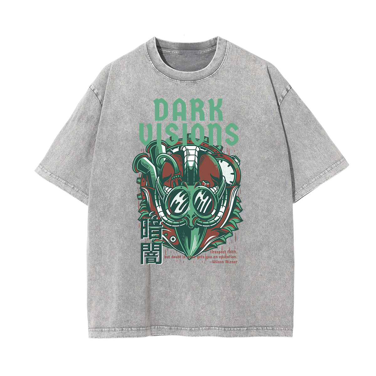 Punk Stone Wash Monster Pattern Tee