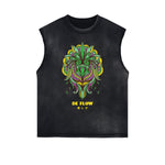 Sleeveless Punk Monster Graphic Tee