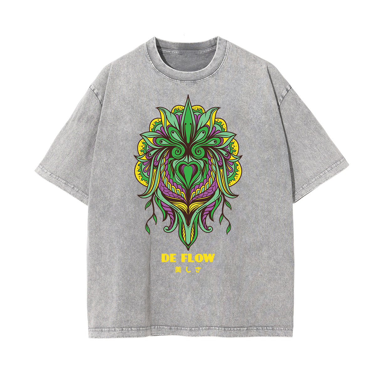 Punk Stone Wash Monster Pattern Tee
