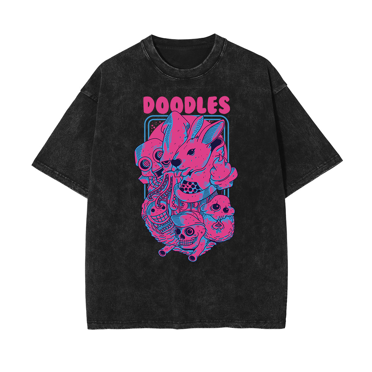 Punk Faded Monster Pattern Tee