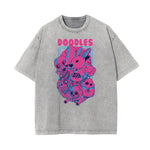 Punk Stone Wash Monster Pattern Tee