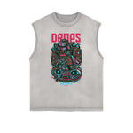 Camiseta sin mangas con gráficos de monstruo punk