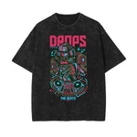 Punk Faded Monster Pattern Tee