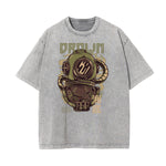 Punk Stone Wash Monster Pattern Tee