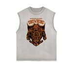 Camiseta gráfica steampunk sin mangas