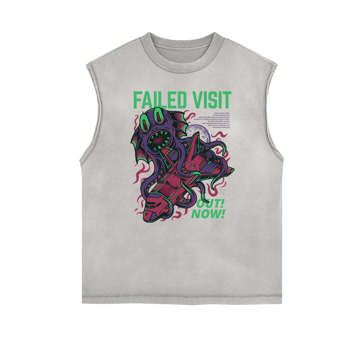 Camiseta gráfica steampunk sin mangas