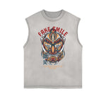 Camiseta gráfica steampunk sin mangas