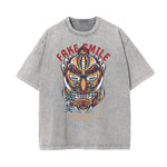 Camiseta con estampado descolorido Steampunk