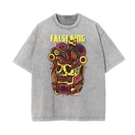 Camiseta con estampado descolorido Steampunk