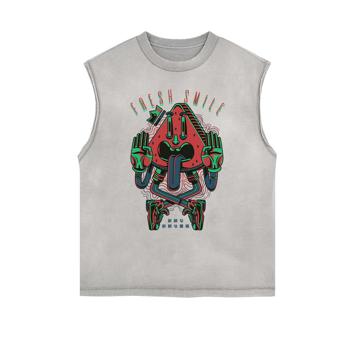 Camiseta gráfica steampunk sin mangas