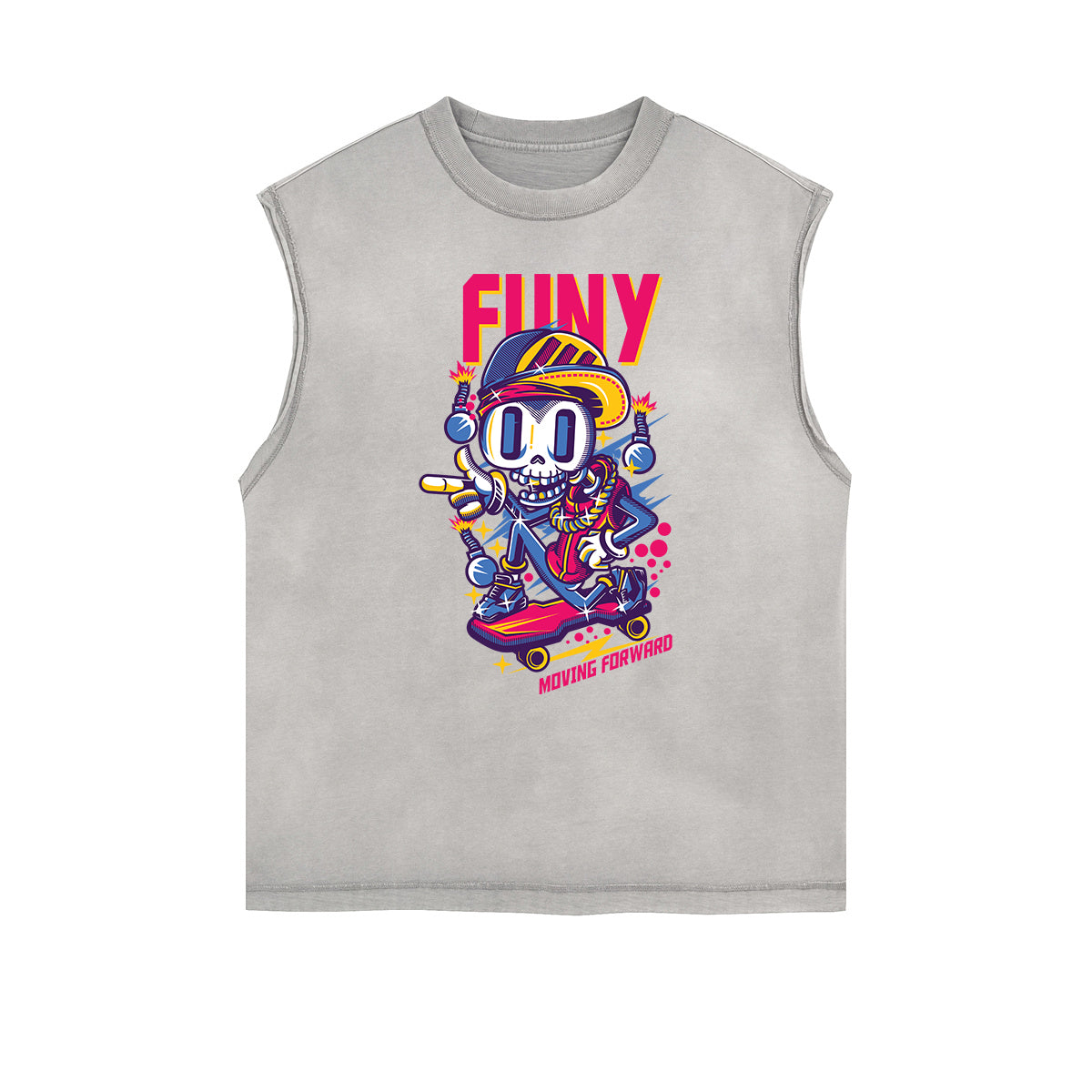 Camiseta gráfica steampunk sin mangas