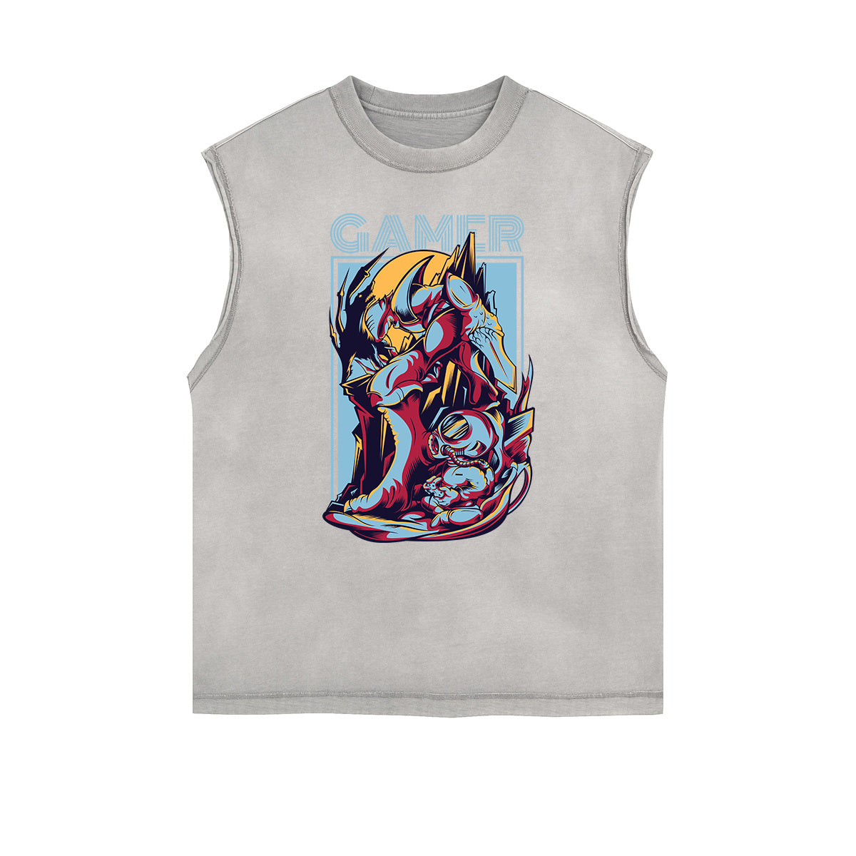 Camiseta gráfica steampunk sin mangas