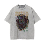 Camiseta con estampado descolorido Steampunk