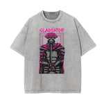 Camiseta con estampado descolorido Steampunk