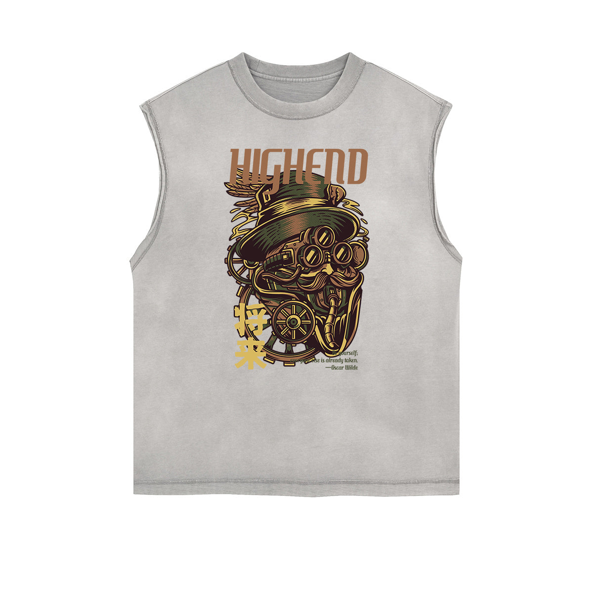 Camiseta sin mangas con estampado divertido de Steampunk