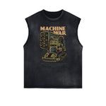 Camiseta sin mangas con músculos y gráficos de dibujos animados humorísticos