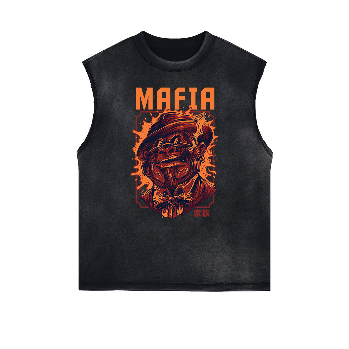 Camiseta sin mangas con músculos y gráficos de dibujos animados humorísticos