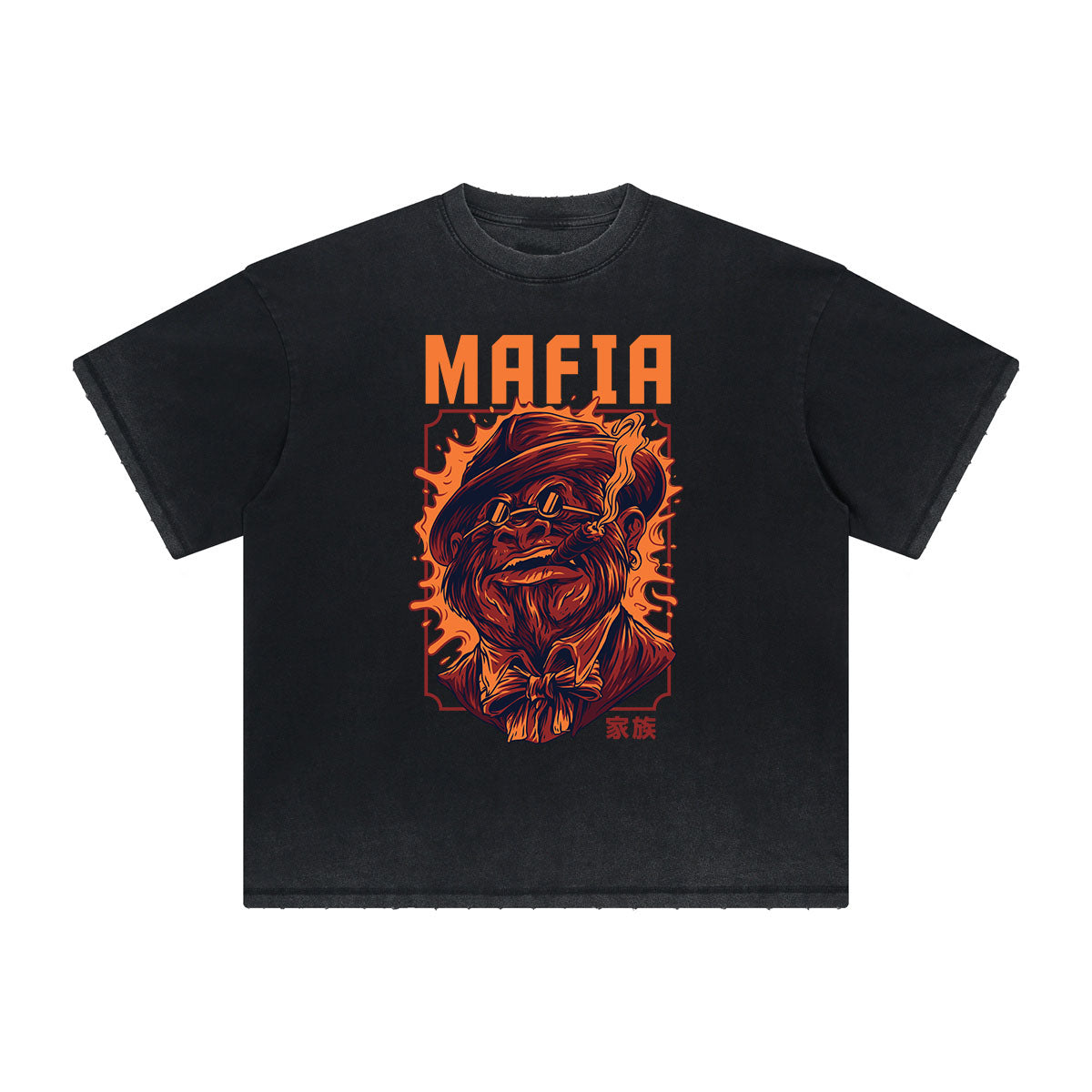 Thick Faded Humorous Cartoon Graphic Tee