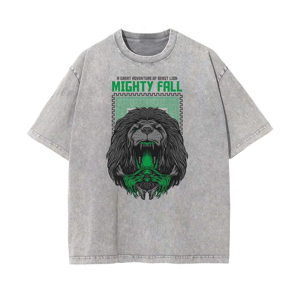 Stone Wash Humorous Cartoon Design Tee